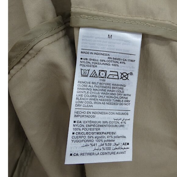 Old Navy NWT Nylon Blend Trench Coat M Oversized Rain Layer Academia Minimalist - Picture 9 of 10